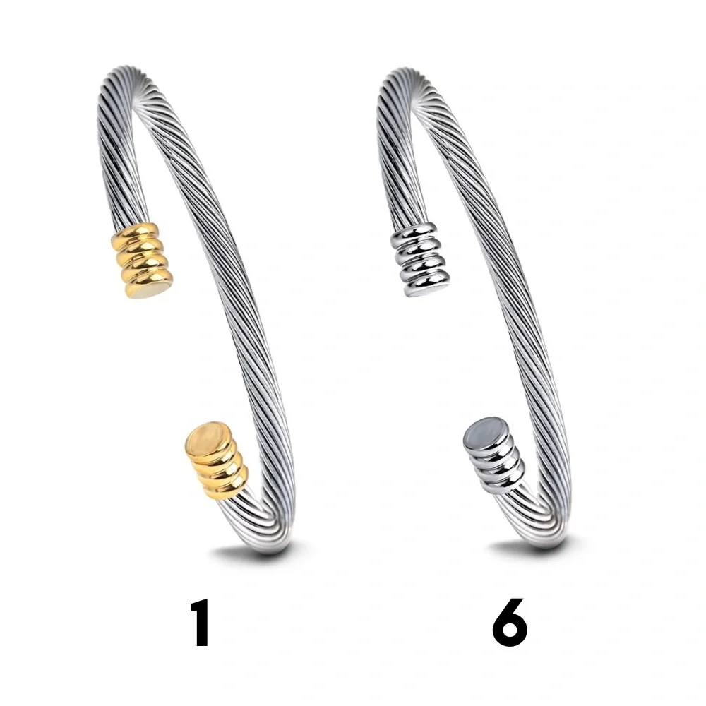 NEW Cable Bracelet Collection Silver Gold Stainless Steel